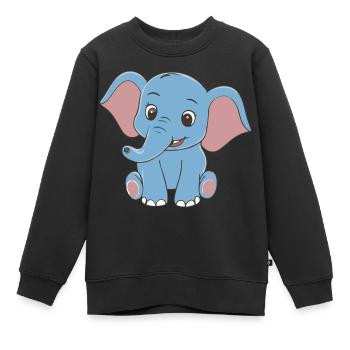 NIEDLICHES ELEFANTENBABY - Kinder Premium Organic Sweatshirt - Schwarz - Vorne - AI Model Kid Female (0cm)