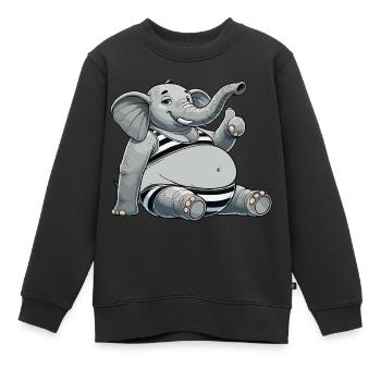 Eléphant en bikini - Sweat Premium enfant bio - noir - Devant - AI Model Kid Female (0cm)