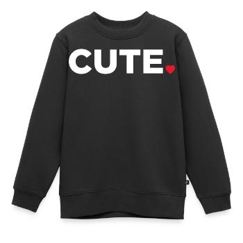 Niedlich - Kinder Premium Organic Sweatshirt - Schwarz - Vorne - AI Model Kid Female (0cm)