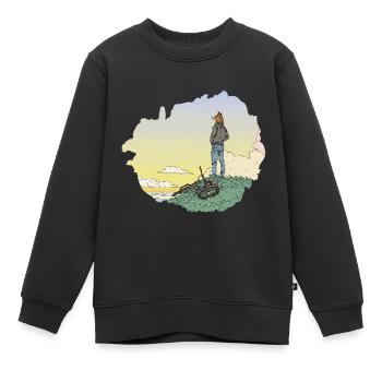 Der junge Fuchs - Kinder Premium Organic Sweatshirt - Schwarz - Vorne - AI Model Kid Female (0cm)