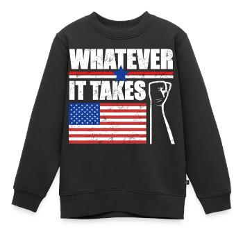 Whatever It Takes USA - Kinder Premium Organic Sweatshirt - Schwarz - Vorne - AI Model Kid Female (0cm)