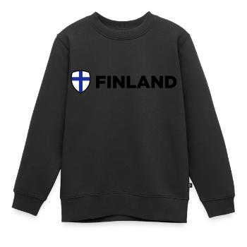 Drapeau national de la Finlande - Sweat Premium enfant bio - noir - Devant - AI Model Kid Female (0cm)