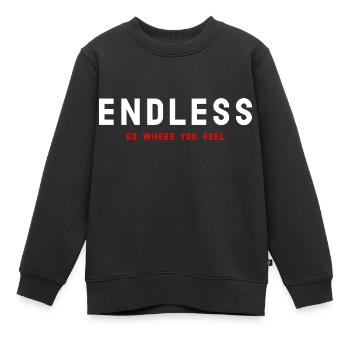 ENDLESS - Kids Premium Organic Sweatshirt - black - Front - AI Model Kid Female (0cm)