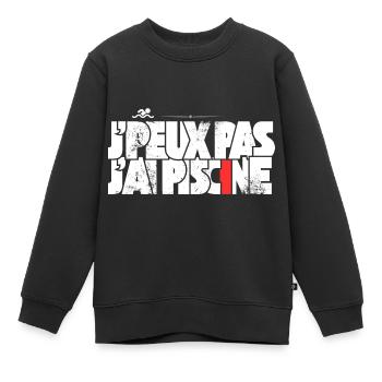 J'peux pas j'ai Piscine - Sweat Premium enfant bio - noir - Devant - AI Model Kid Female (0cm)