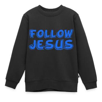 Suivre Jésus - Sweat Premium enfant bio - noir - Devant - AI Model Kid Female (0cm)