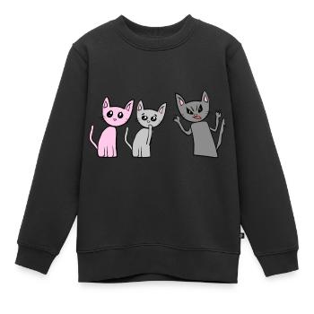 Combattre les chats Chats Cris - Sweat Premium enfant bio - noir - Devant - AI Model Kid Female (0cm)