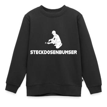 Elektriker Wortwitz Steckdosenbumser - Kinder Premium Organic Sweatshirt - Schwarz - Vorne - AI Model Kid Female (0cm)