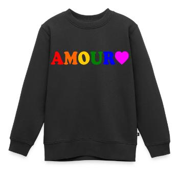 Amour - Kinder Premium Organic Sweatshirt - Schwarz - Vorne - AI Model Kid Female (0cm)