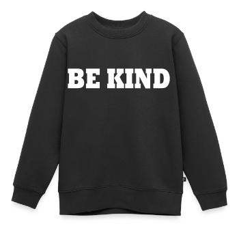 Be kind - Kids Premium Organic Sweatshirt - black - Front - AI Model Kid Female (0cm)