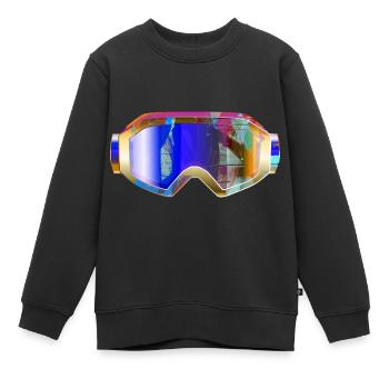 Lunettes de ski,Ski,Ski,Snowboard,Graffiti - Sweat Premium enfant bio - noir - Devant - AI Model Kid Female (0cm)