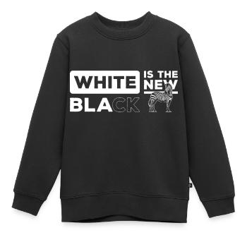 Zebrastreifen Schwarz und Weiß Fell - Kinder Premium Organic Sweatshirt - Schwarz - Vorne - AI Model Kid Female (0cm)