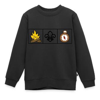 Pfadfinder / Pfadfinder - Kinder Premium Organic Sweatshirt - Schwarz - Vorne - AI Model Kid Female (0cm)