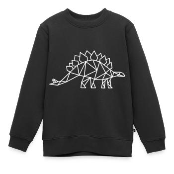 Stegosaurus Geometrie Dino - Kinder Premium Organic Sweatshirt - Schwarz - Vorne - AI Model Kid Female (0cm)