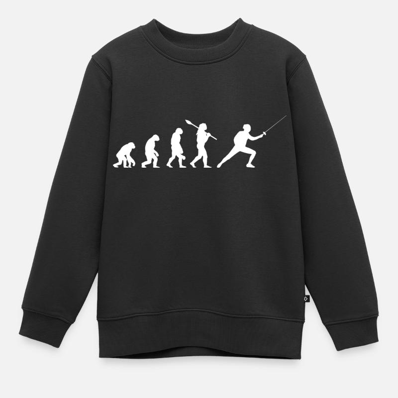 Fencing Evolution - Kids Premium Organic Sweatshirt - black