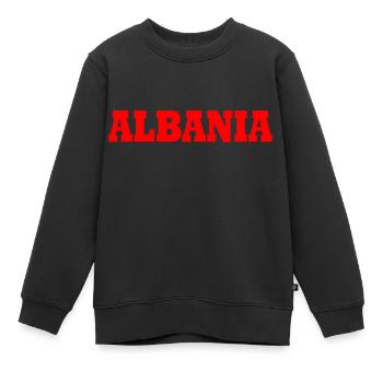 Albanie - Sweat Premium enfant bio - noir - Devant - AI Model Kid Female (0cm)