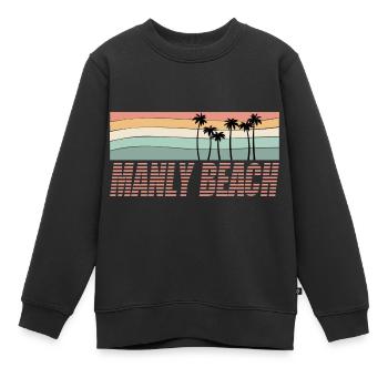 MANLY BEACH - Kinder Premium Organic Sweatshirt - Schwarz - Vorne - AI Model Kid Female (0cm)