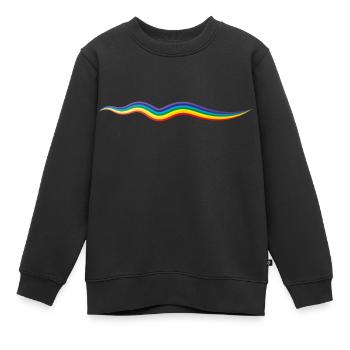 Ligne arc-en-ciel, oeuvre d’art - Sweat Premium enfant bio - noir - Devant - AI Model Kid Female (0cm)