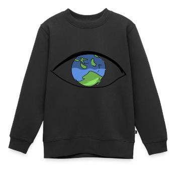 terre protection du climat climat œil monde ouvert - Sweat Premium enfant bio - noir - Devant - AI Model Kid Female (0cm)