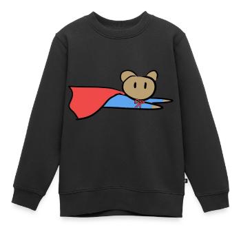 retten Held fliegen retter symbol bär - Kinder Premium Organic Sweatshirt - Schwarz - Vorne - AI Model Kid Female (0cm)