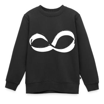 liegende Acht Unendlichkeit - Kinder Premium Organic Sweatshirt - Schwarz - Vorne - AI Model Kid Female (0cm)