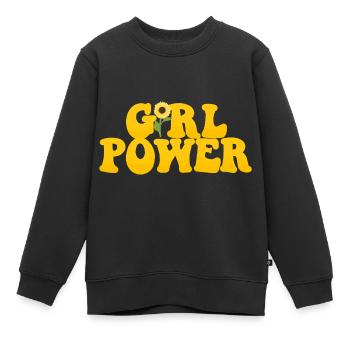 Girl Power - Kinder Premium Organic Sweatshirt - Schwarz - Vorne - AI Model Kid Female (0cm)