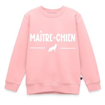 maître-chien - Sweat Premium enfant bio - rose - Devant - AI Model Kid Female (0cm)