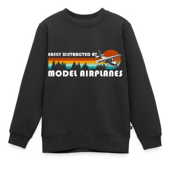 Maquette d’aéromodélisme - Sweat Premium enfant bio - noir - Devant - AI Model Kid Female (0cm)