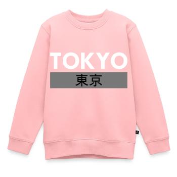 Tokyo and Tokyo in Japanese script - Kids Premium Organic Sweatshirt - rose - Front - AI Model Kid Female (0cm)