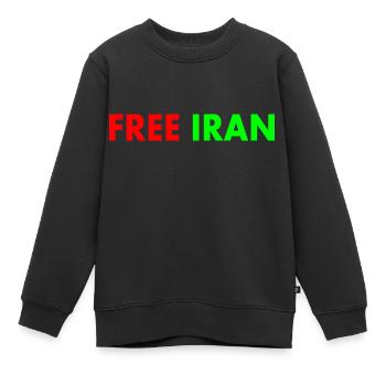 Free iran - Kinder Premium Organic Sweatshirt - Schwarz - Vorne - AI Model Kid Female (0cm)