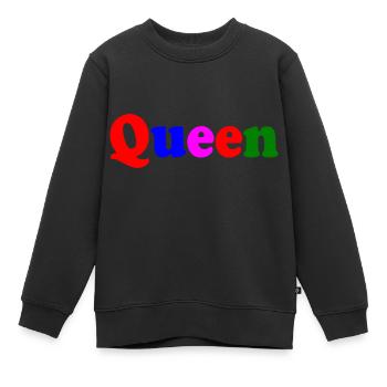 QUEEN - Kinder Premium Organic Sweatshirt - Schwarz - Vorne - AI Model Kid Female (0cm)