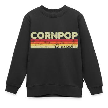 Corn Pop était un mauvais mec Retro Cornpop Meme - Sweat Premium enfant bio - noir - Devant - AI Model Kid Female (0cm)