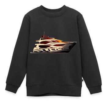 Oubliez le stress de la vie quotidienne sur un yacht - Sweat Premium enfant bio - noir - Devant - AI Model Kid Female (0cm)