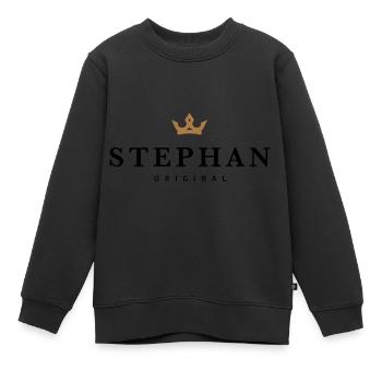 Stephan - Sweat Premium enfant bio - noir - Devant - AI Model Kid Female (0cm)