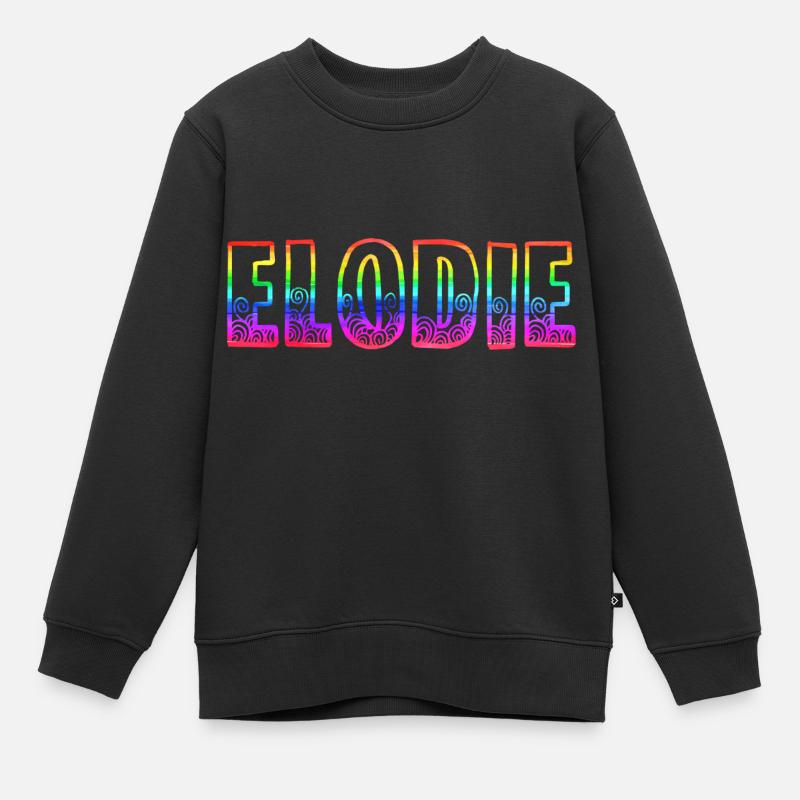 elodie rs arc-en-ciel - Sweat Premium enfant bio - noir