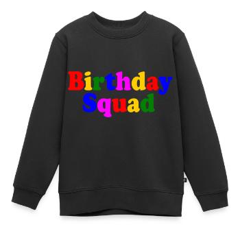 Birthday squad - Sweat Premium enfant bio - noir - Devant - AI Model Kid Female (0cm)