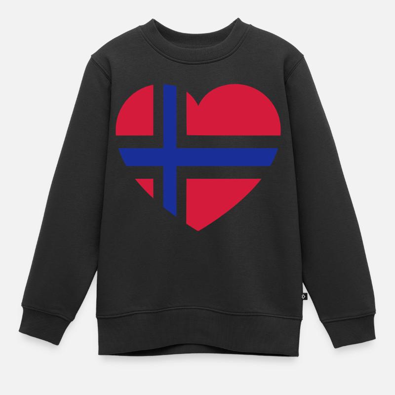 norge - Kids Premium Organic Sweatshirt - black