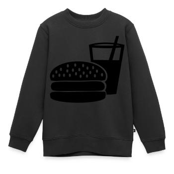 Burger - Fast Food - Kinder Premium Organic Sweatshirt - Schwarz - Vorne - AI Model Kid Female (0cm)