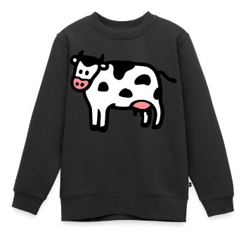 Kuh 3 - Kinder Premium Organic Sweatshirt - Schwarz - Vorne - AI Model Kid Female (0cm)