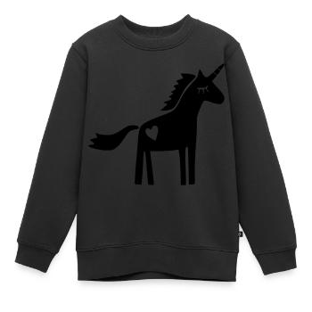 Einhorn Scherenschnitt - Kinder Premium Organic Sweatshirt - Schwarz - Vorne - AI Model Kid Female (0cm)