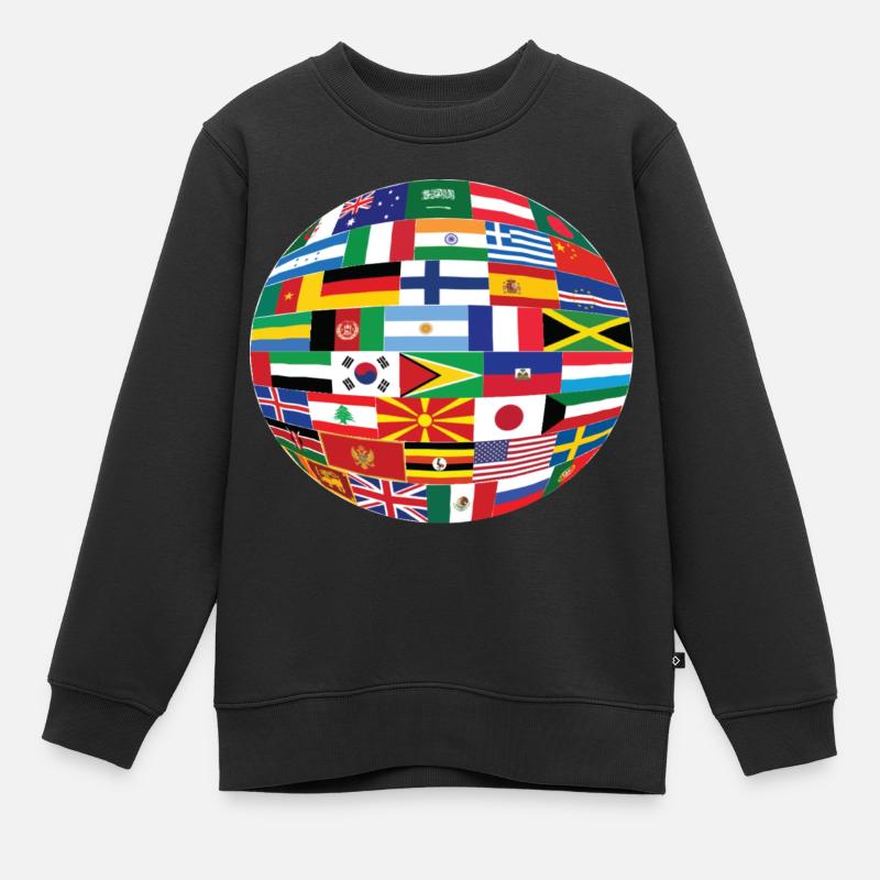 Flaggen der Welt - Kinder Premium Organic Sweatshirt - Schwarz