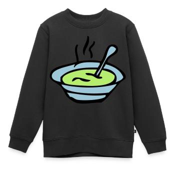 Suppenschüssel Platte - Kinder Premium Organic Sweatshirt - Schwarz - Vorne - AI Model Kid Female (0cm)