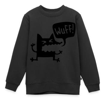 wuff - Hund - Kinder Premium Organic Sweatshirt - Schwarz - Vorne - AI Model Kid Female (0cm)