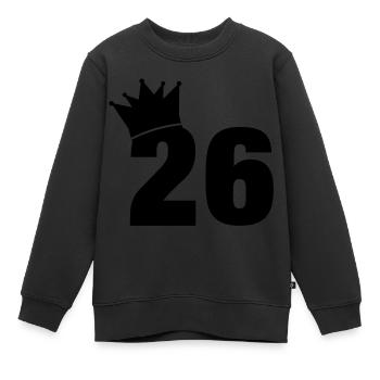 26_krone_f1 - Kinder Premium Organic Sweatshirt - Schwarz - Vorne - AI Model Kid Female (0cm)