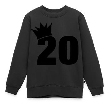 20_krone_f1 - Kinder Premium Organic Sweatshirt - Schwarz - Vorne - AI Model Kid Female (0cm)