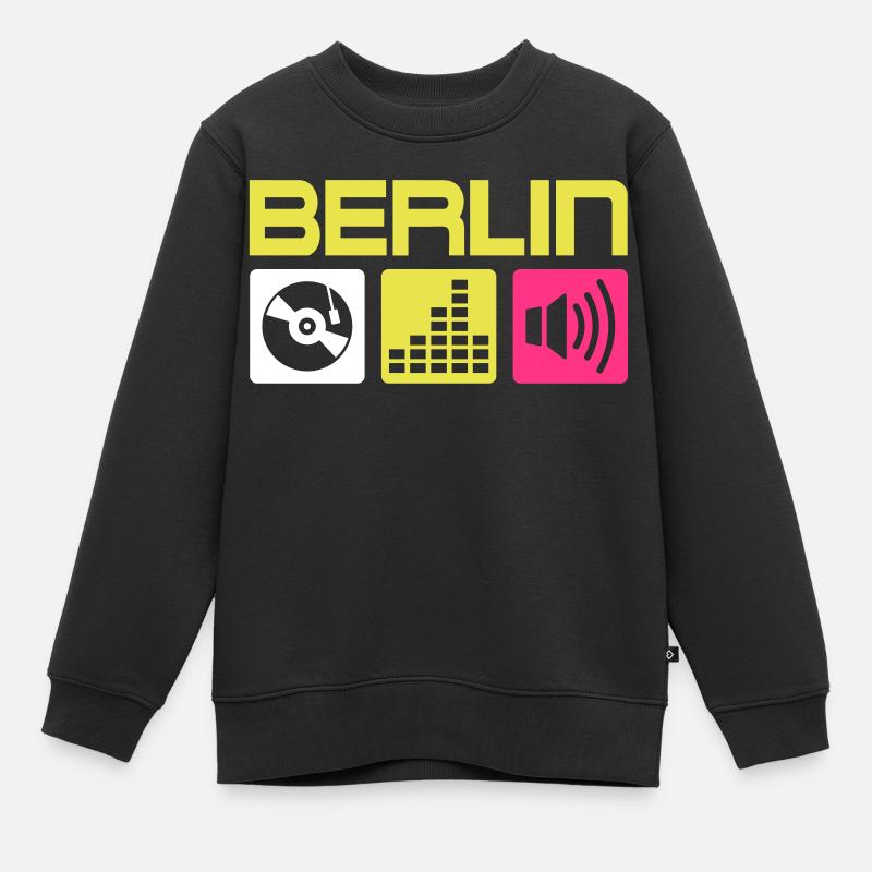 DJ Berlin - Sweat Premium enfant bio - noir