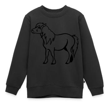 Poney - Sweat Premium enfant bio - noir - Devant - AI Model Kid Female (0cm)