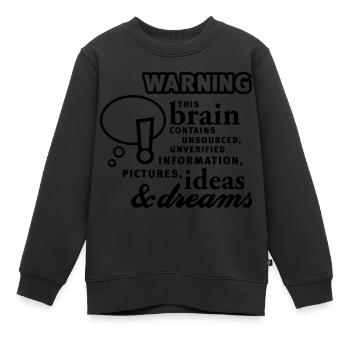 Brain - content - Hirn - Inhalt - 1C - Kinder Premium Organic Sweatshirt - Schwarz - Vorne - AI Model Kid Female (0cm)