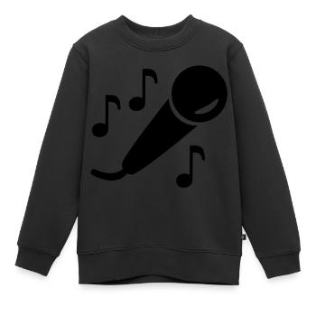 Microphone - Kids Premium Organic Sweatshirt - black - Front - AI Model Kid Female (0cm)