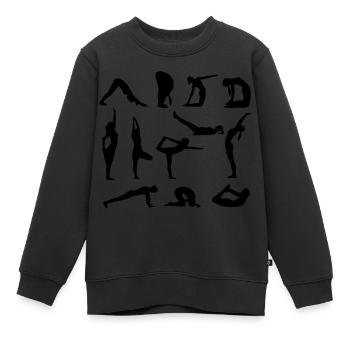 yoga figuren - Kinder Premium Organic Sweatshirt - Schwarz - Vorne - AI Model Kid Female (0cm)