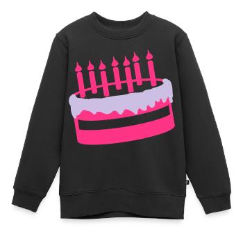 Gâteau d'anniversaire gâteau anniversaire annivers - Sweat Premium enfant bio - noir - Devant - AI Model Kid Female (0cm)